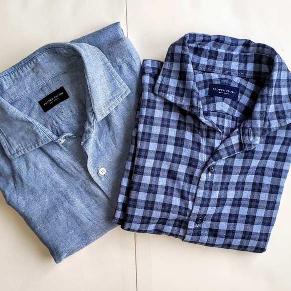 PROPER CLOTH Other - Lot of 2 Proper Cloth Tailored Made Long slv SHIRT